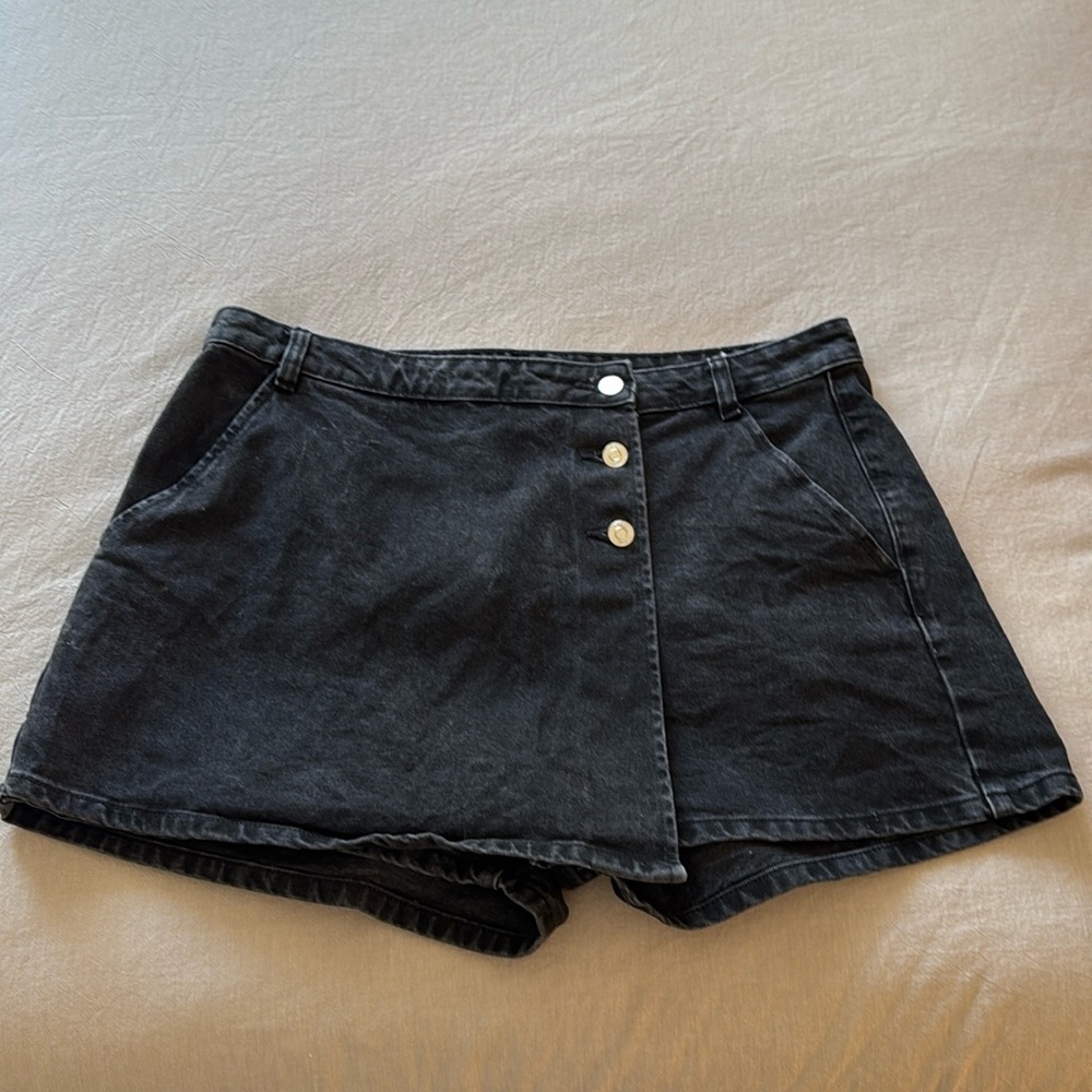 Zara Black Denim Skort